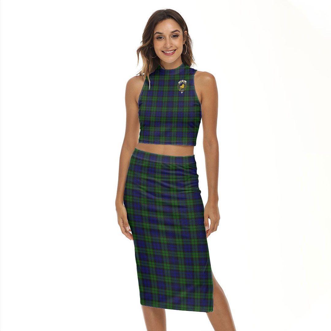 Campbell Modern Tartan Crest Tank Top & Split High Skirt Set