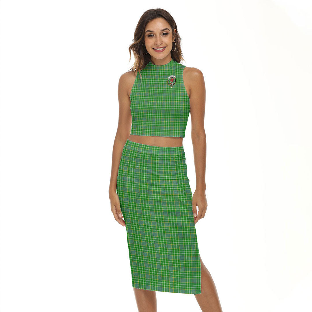 Currie Tartan Crest Tank Top & Split High Skirt Set