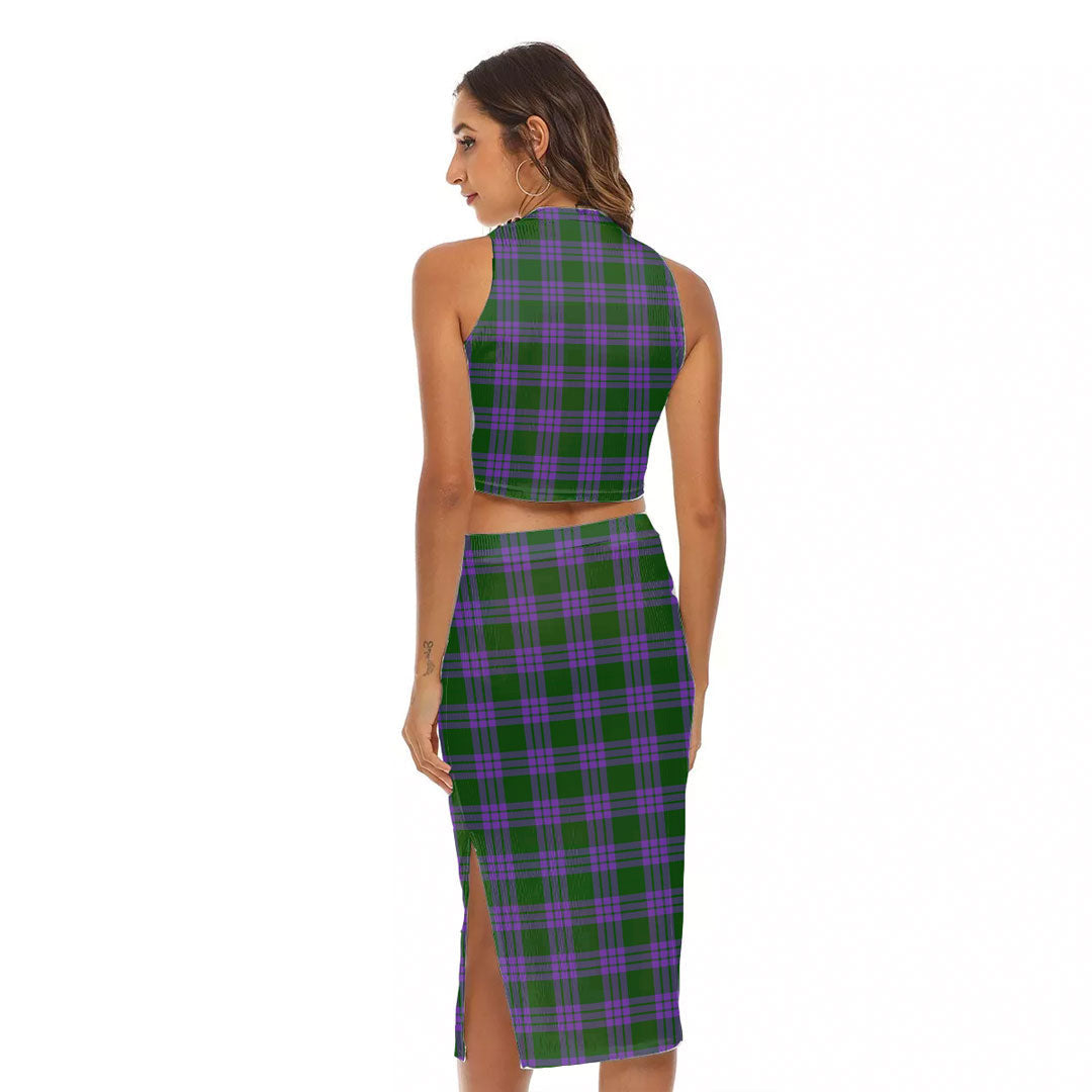 Elphinstone Tartan Crest Tank Top & Split High Skirt Set