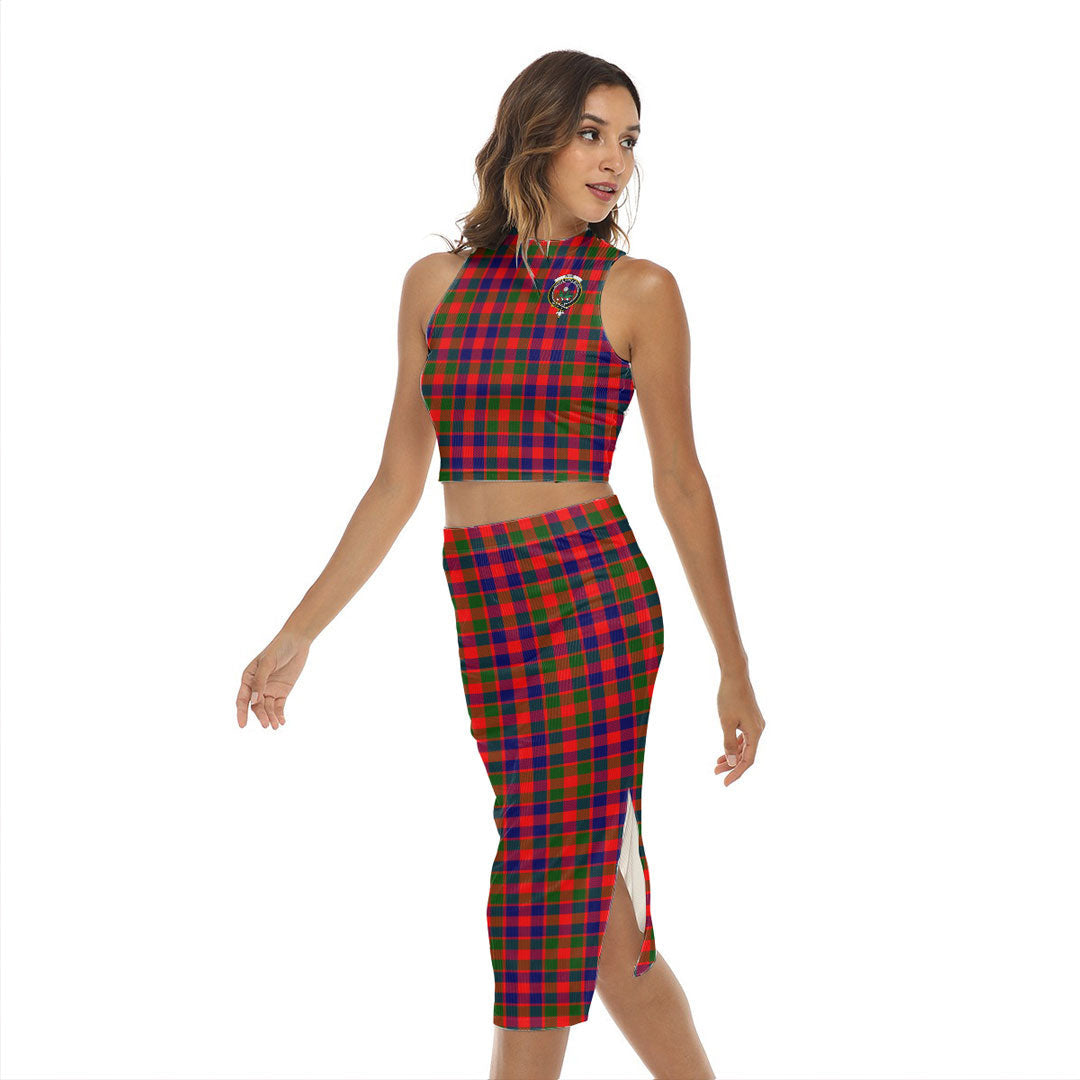 Gow Modern Tartan Crest Tank Top & Split High Skirt Set