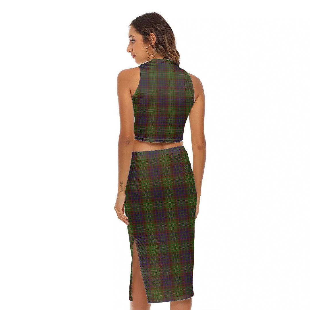 Cunningham Hunting Modern Tartan Crest Tank Top & Split High Skirt Set