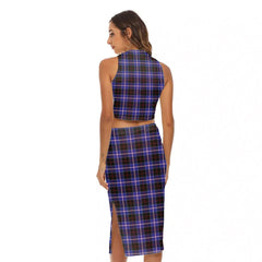 Dunlop Modern Tartan Crest Tank Top & Split High Skirt Set