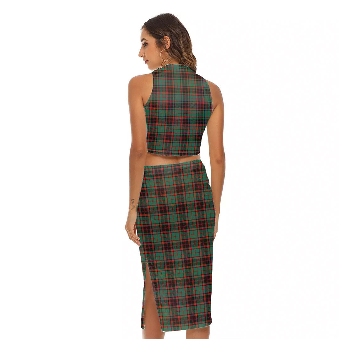 Buchan Ancient Tartan Crest Tank Top & Split High Skirt Set