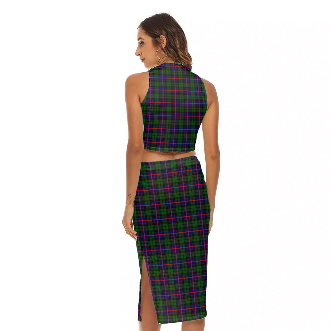 Morrison Modern Tartan Crest Tank Top & Split High Skirt Set