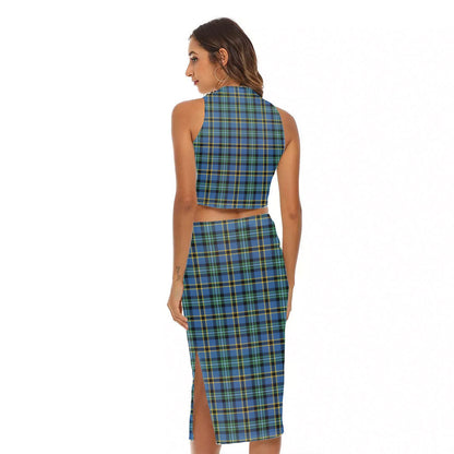 Weir Ancient Tartan Crest Tank Top & Split High Skirt Set