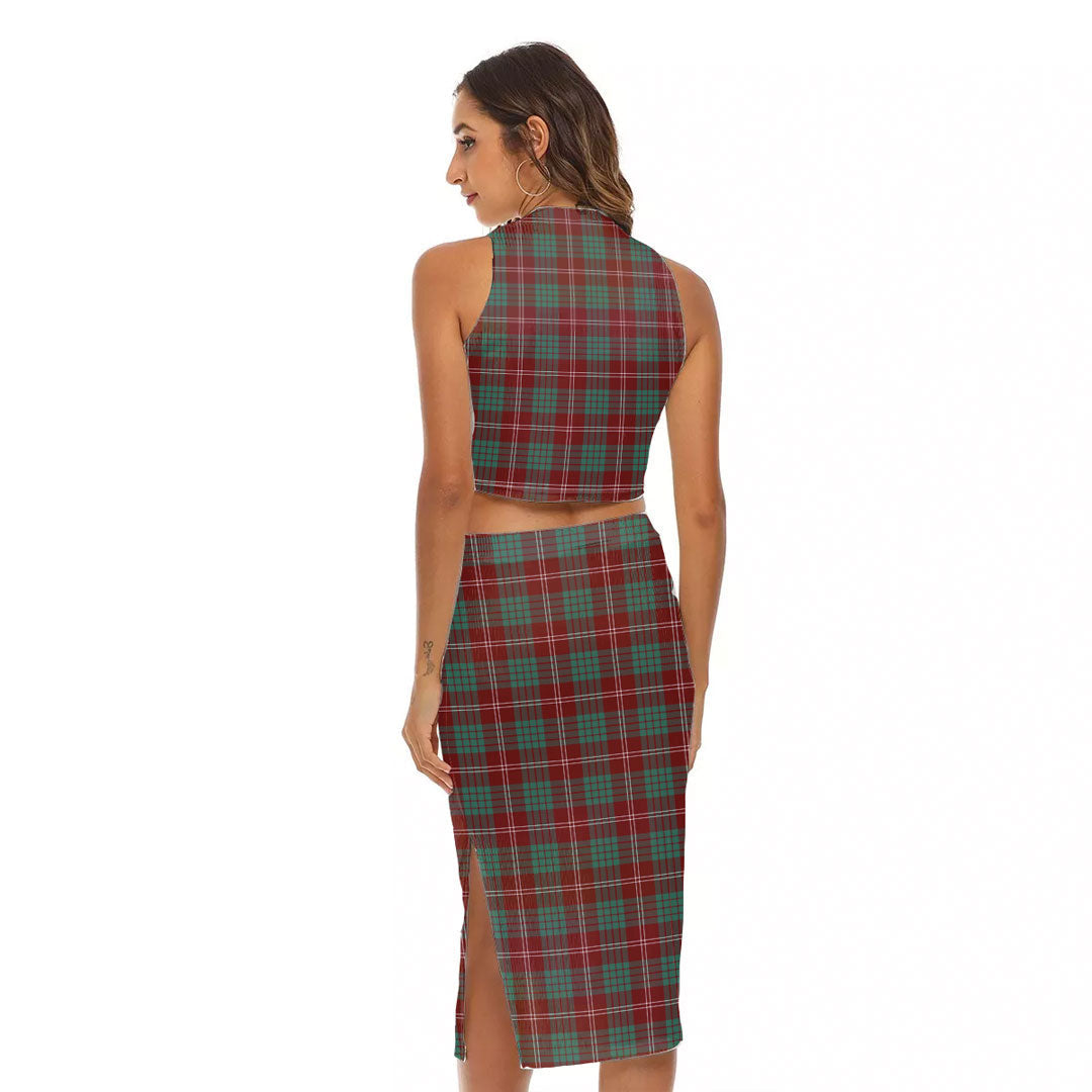 Crawford Modern Tartan Crest Tank Top & Split High Skirt Set