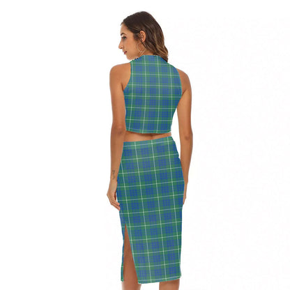 Hamilton Hunting Ancient Tartan Crest Tank Top & Split High Skirt Set