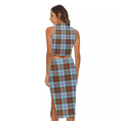 Anderson Ancient Tartan Crest Tank Top & Split High Skirt Set