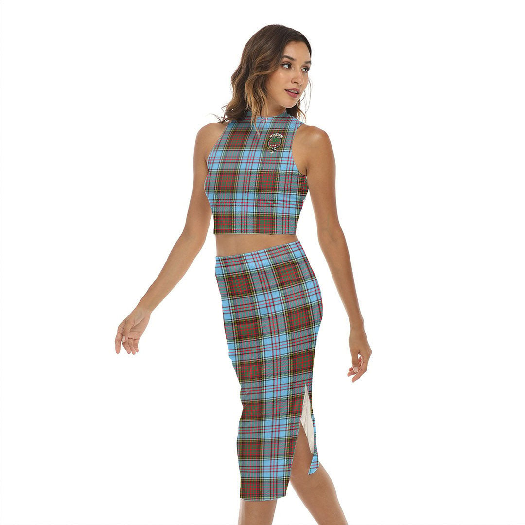 Anderson Ancient Tartan Crest Tank Top & Split High Skirt Set