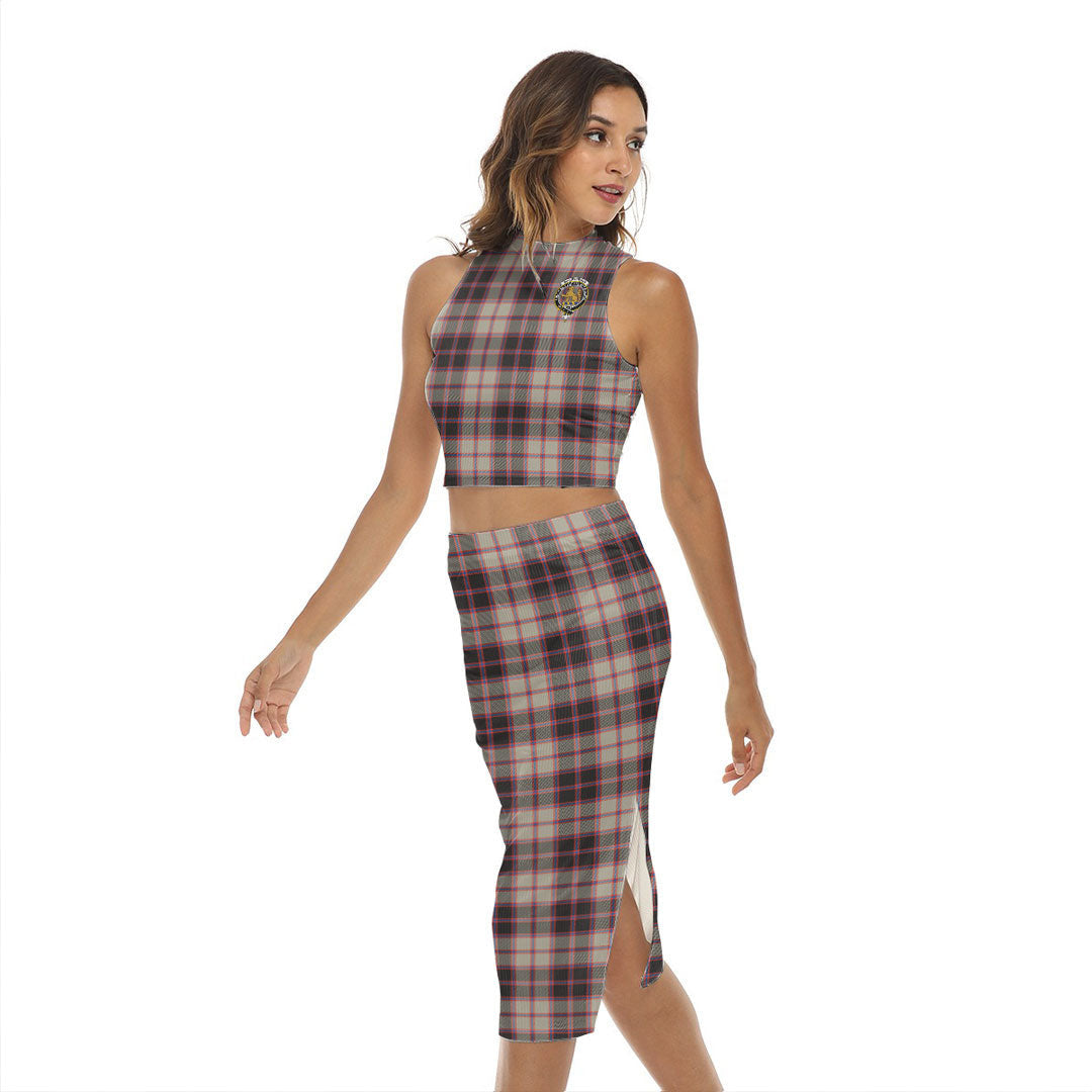 MacPherson Hunting Ancient Tartan Crest Tank Top & Split High Skirt Set