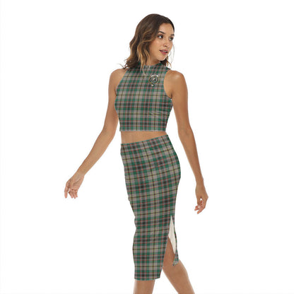 Craig Ancient Tartan Crest Tank Top & Split High Skirt Set