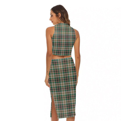 Craig Ancient Tartan Crest Tank Top & Split High Skirt Set