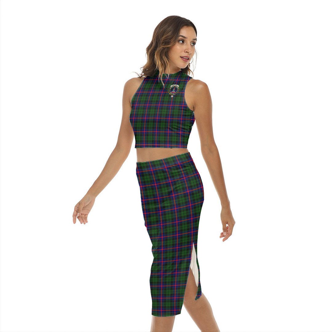 Morrison Modern Tartan Crest Tank Top & Split High Skirt Set