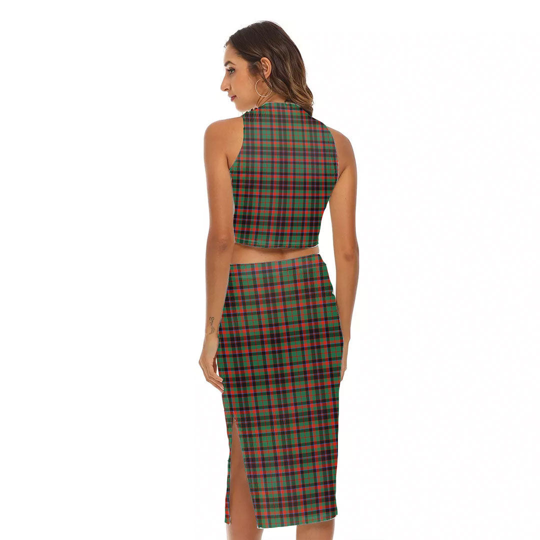 Cumming Hunting Ancient Tartan Crest Tank Top & Split High Skirt Set