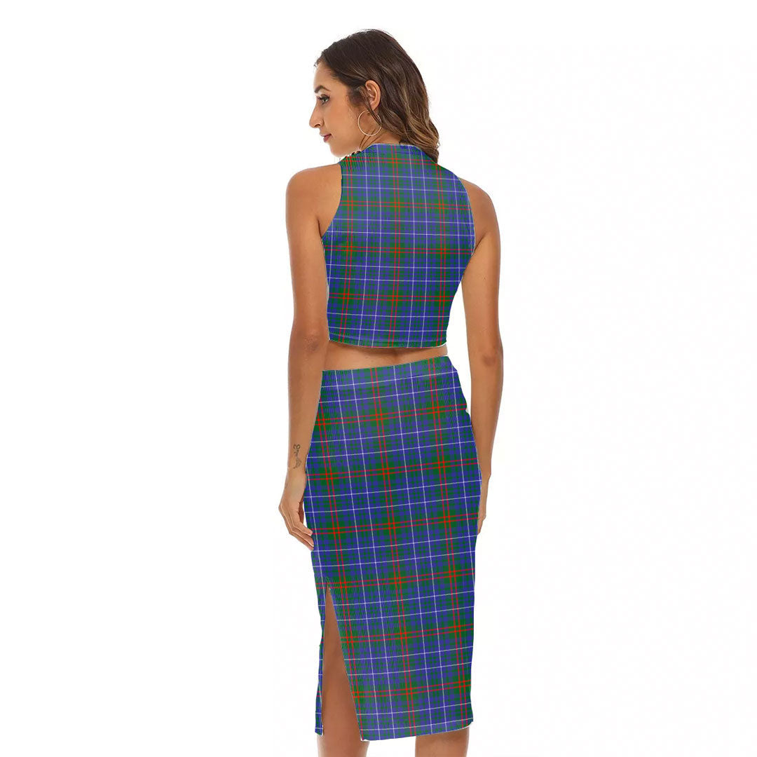 Edmonstone Tartan Crest Tank Top & Split High Skirt Set