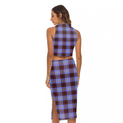 Rutherford Tartan Crest Tank Top & Split High Skirt Set