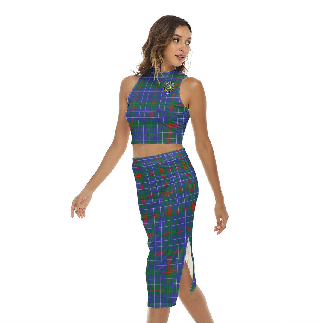 Edmonstone Tartan Crest Tank Top & Split High Skirt Set