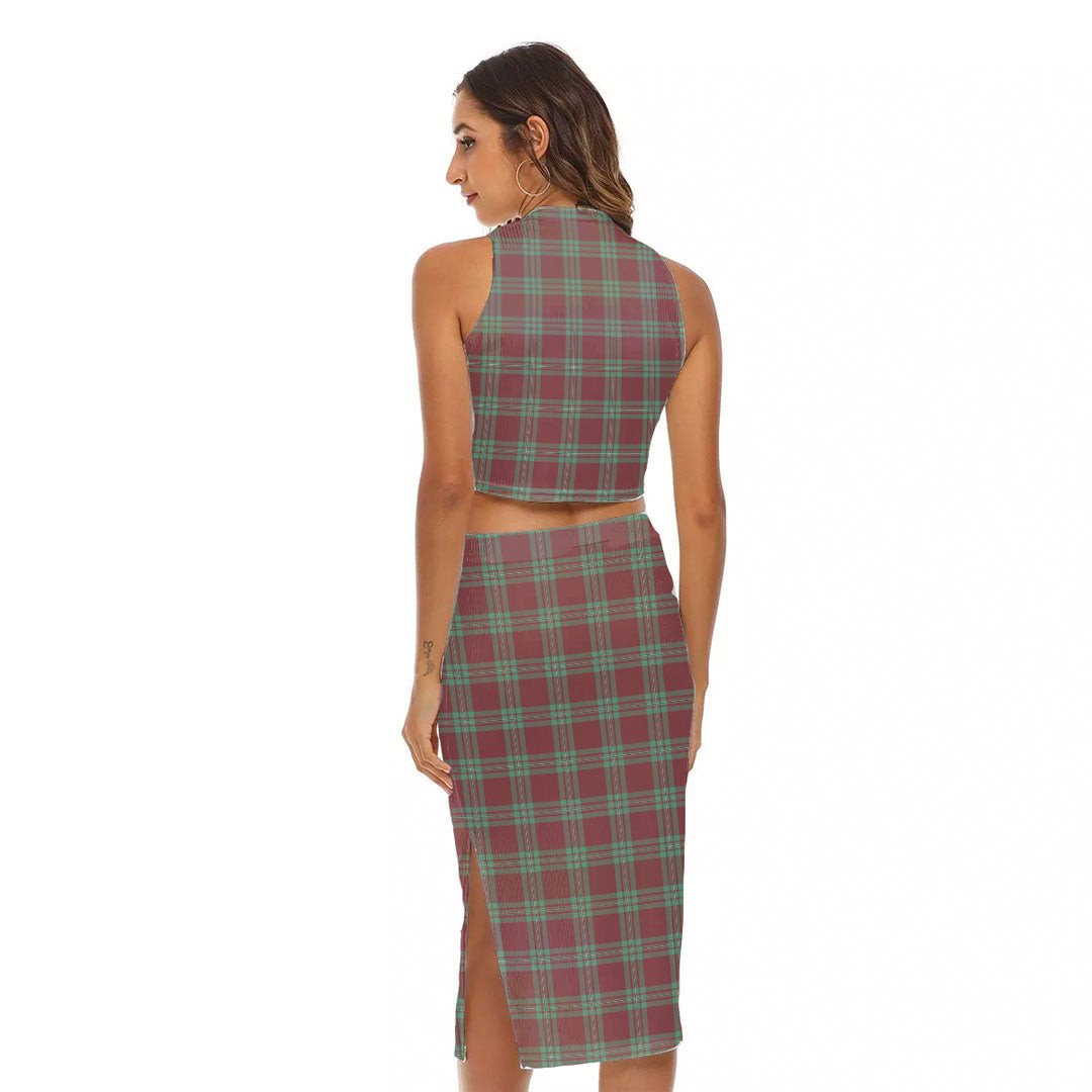 MacGregor Hunting Ancient Tartan Crest Tank Top & Split High Skirt Set