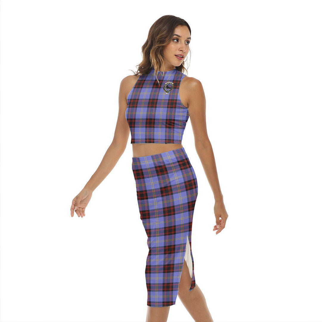 Rutherford Tartan Crest Tank Top & Split High Skirt Set