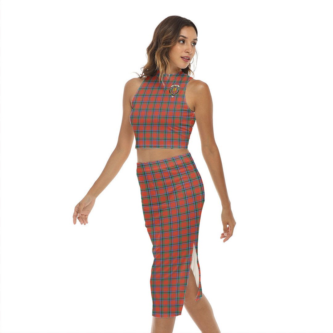 Sinclair Ancient Tartan Crest Tank Top & Split High Skirt Set