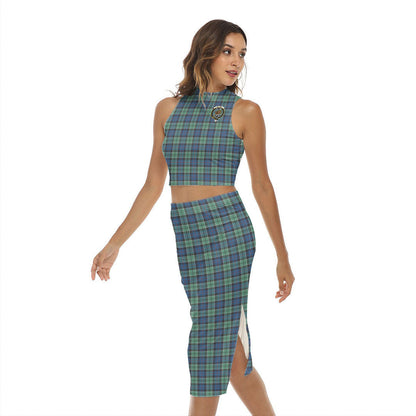 Leslie Hunting Ancient Tartan Crest Tank Top & Split High Skirt Set