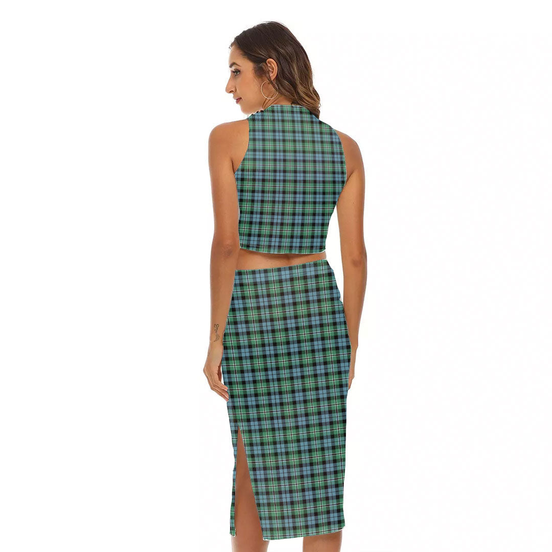 Melville Tartan Crest Tank Top & Split High Skirt Set