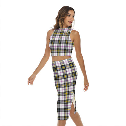 MacPherson Dress Modern Tartan Crest Tank Top & Split High Skirt Set