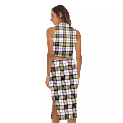 MacPherson Dress Modern Tartan Crest Tank Top & Split High Skirt Set