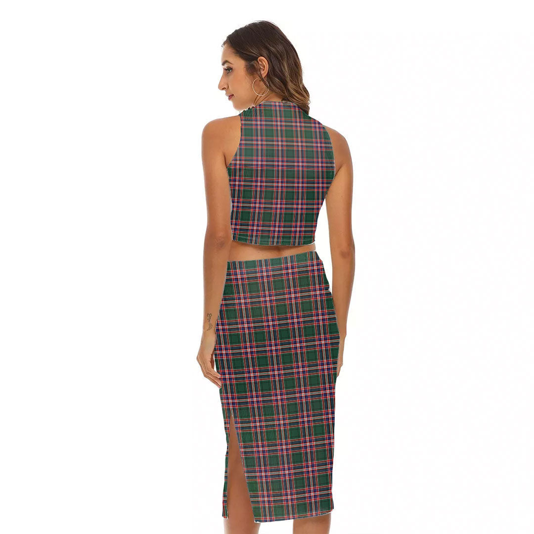 MacFarlane Hunting Modern Tartan Crest Tank Top & Split High Skirt Set