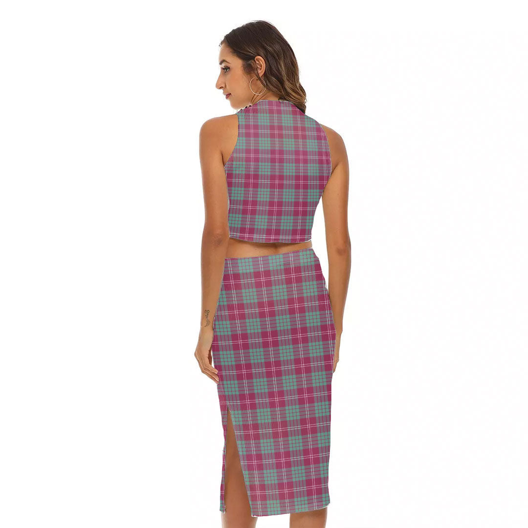 Crawford Ancient Tartan Crest Tank Top & Split High Skirt Set