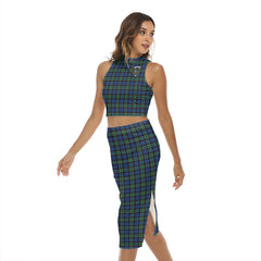 Fletcher Ancient Tartan Crest Tank Top & Split High Skirt Set