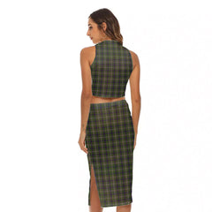 Davidson Tulloch Dress Tartan Crest Tank Top & Split High Skirt Set