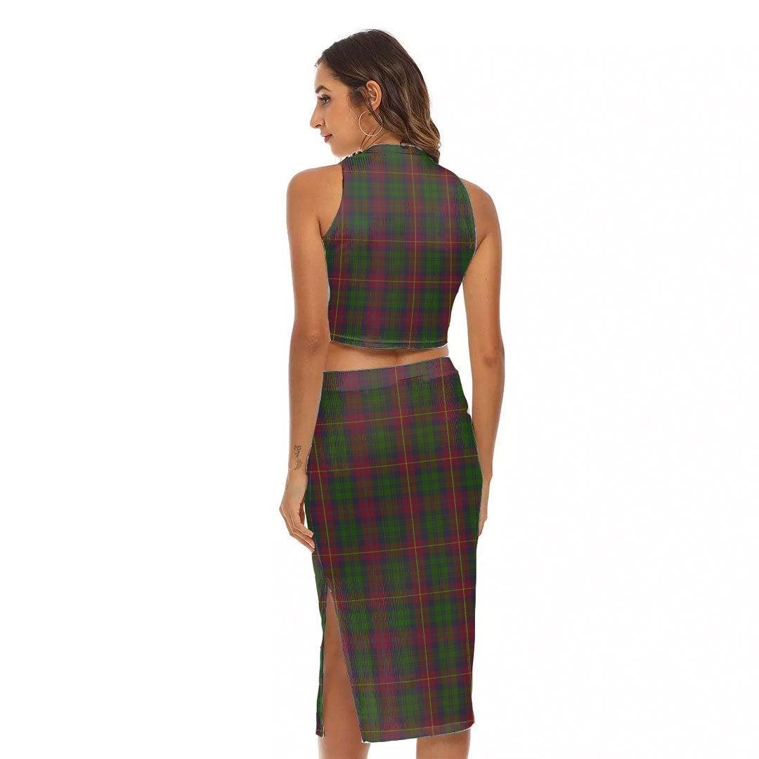 Cairns Tartan Crest Tank Top & Split High Skirt Set