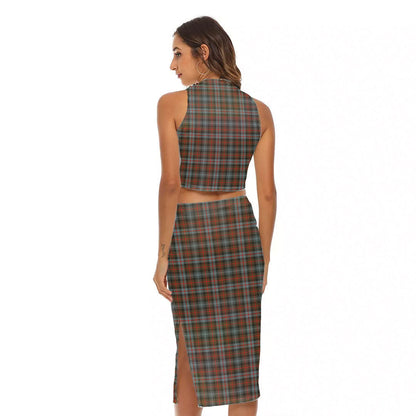 Murray of Atholl Weathered Tartan Crest Tank Top & Split High Skirt Set