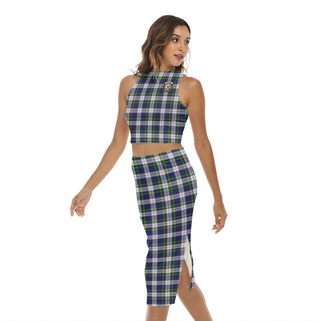 Gordon Dress Modern Tartan Crest Tank Top & Split High Skirt Set