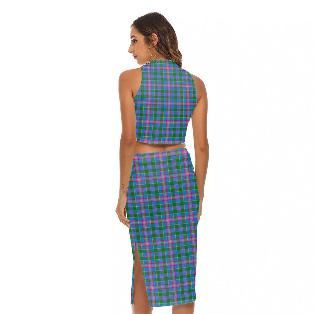 Ralston Tartan Crest Tank Top & Split High Skirt Set