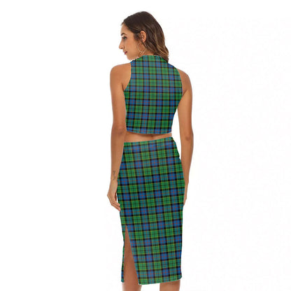 Forsyth Ancient Tartan Crest Tank Top & Split High Skirt Set