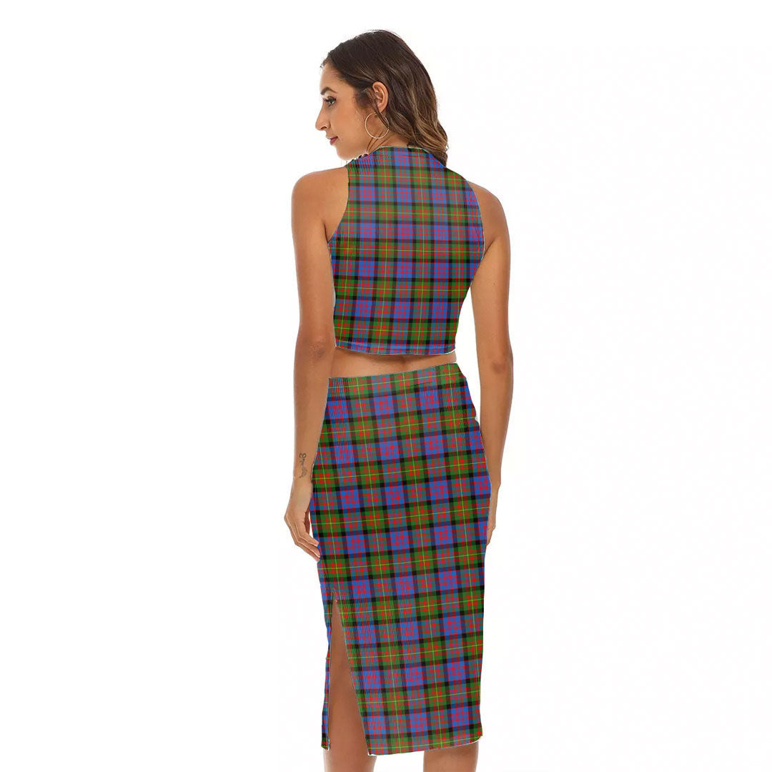 Carnegie Ancient Tartan Crest Tank Top & Split High Skirt Set