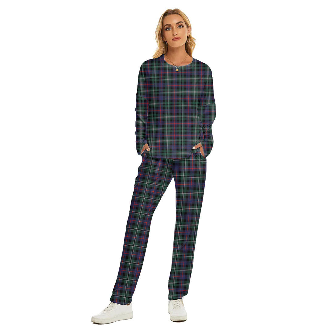 Rose Hunting Modern Tartan Plaid Women's Pajama Suit