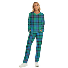 Flower Of Scotland Tartan Plaid Women's Pajama Suit