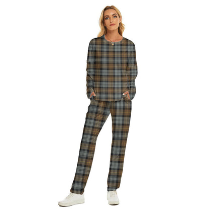 Gordon Weathered Tartan Plaid Women's Pajama Suit