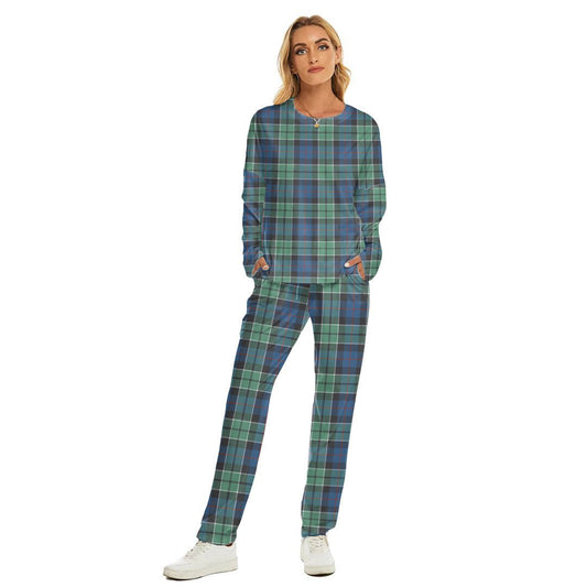 Leslie Hunting Ancient Tartan Plaid Women's Pajama Suit