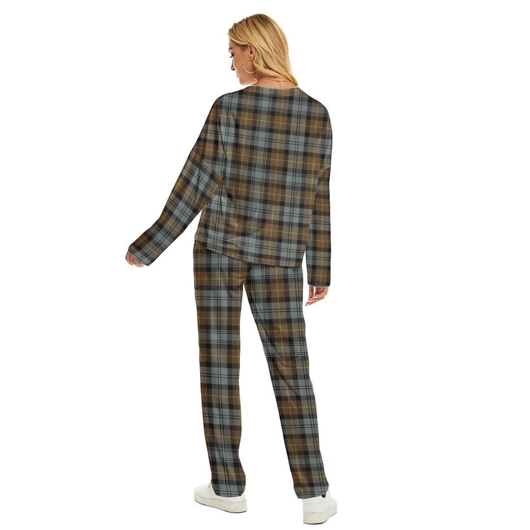 Gordon Weathered Tartan Plaid Women's Pajama Suit