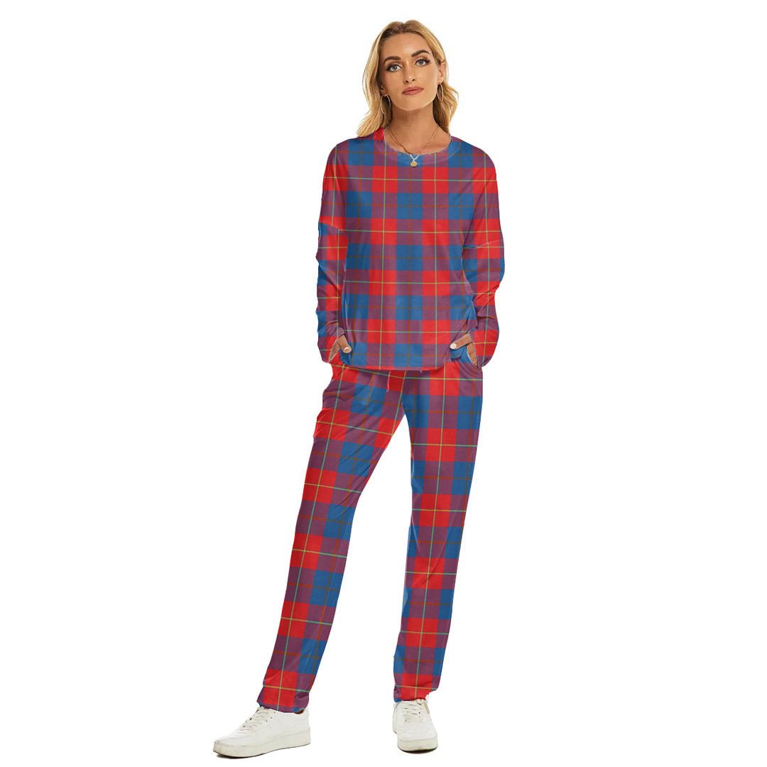 Galloway Red Tartan Plaid Women's Pajama Suit