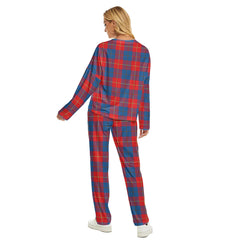 Galloway Red Tartan Plaid Women's Pajama Suit