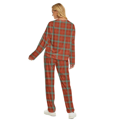 Morrison Red Ancient Tartan Plaid Women's Pajama Suit