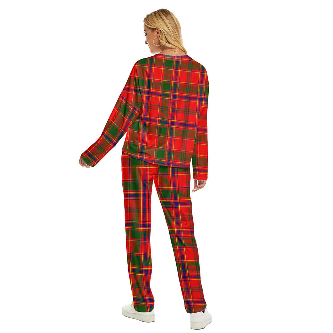 Munro Modern Tartan Plaid Women's Pajama Suit