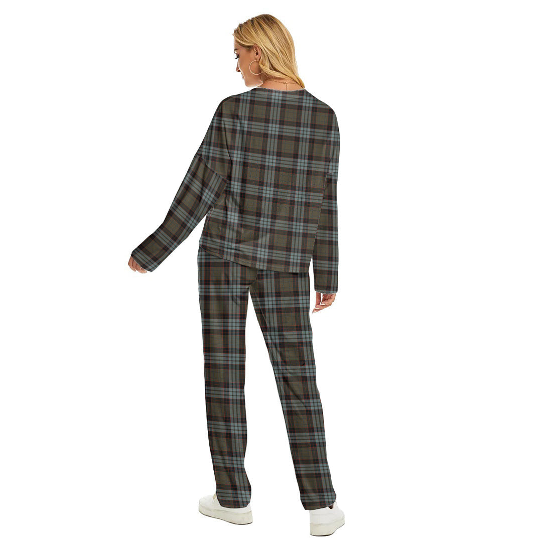 Stewart Old Weathered Tartan Plaid Women's Pajama Suit