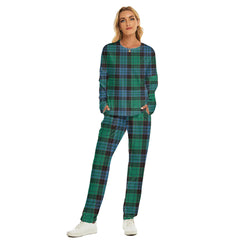 Stewart Old Ancient Tartan Plaid Women's Pajama Suit