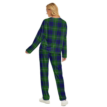 Oliphant Modern Tartan Plaid Women's Pajama Suit